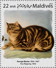 "Puss Napping" (1856), by George Baxter