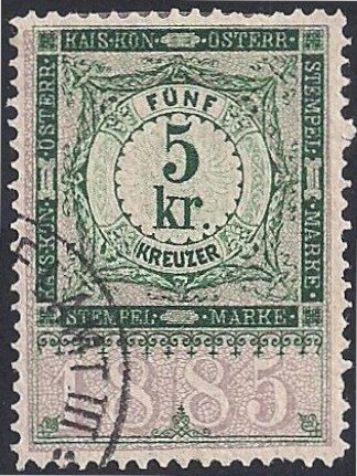 Stempel Marke 1885 5kr