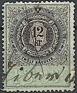 Stamp, Stempel Marke 1883 12kr, Austria,  , Numbers