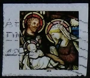 Stamp, Nativity. Stained Glass, Cinderellas,  , Charity, Christmas, Stained-glass