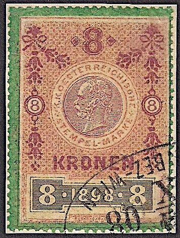 Stempel Marke 1898 8 krone