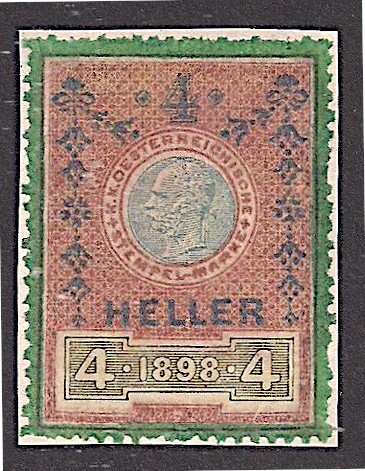 Stempel Marke 1898 4 heller