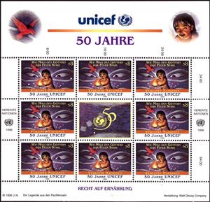 Mini Sheet, Unicef, UNO Vienna,  , Anniversaries and Jubilees, UNICEF