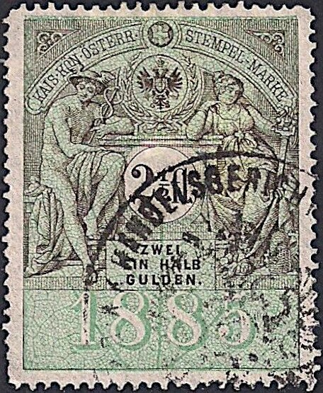 Stempel Marke 1885 2 1/2fl