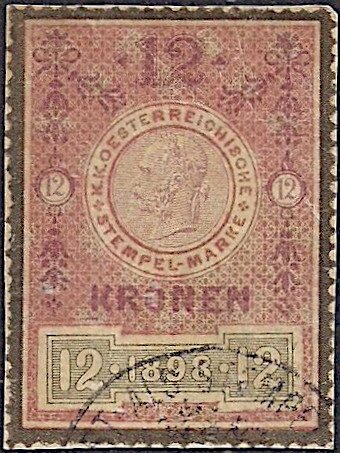 Stempel Marke 1898 12 krone