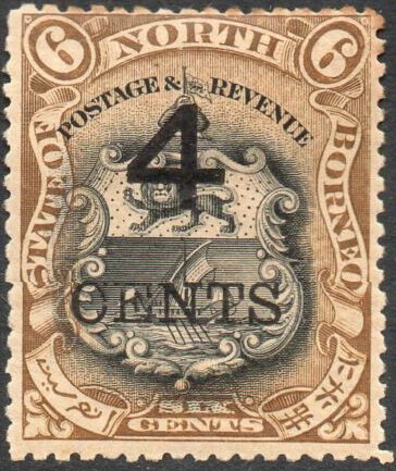 Coat of Arms Surcharged "4 CENTS"