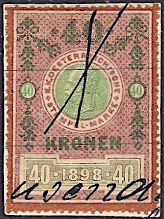 Stempel Marke 1898 40 krone