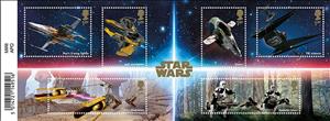 Souvenir Sheet, Star Wars (Series III) : Star Wars Vehicles, United Kingdom of Great Britain & Northern Ireland,  , film, Star Wars