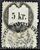 Stamp, Stempel Marke 1858 5kr, Austria,  , Numbers