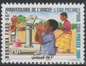 Stamp, Water for all, Burkina Faso,  , Children, UNICEF, Women