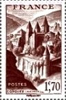 Stamp, Abbey of Conques - Aveyron, France,  , Monasteries, Tourism