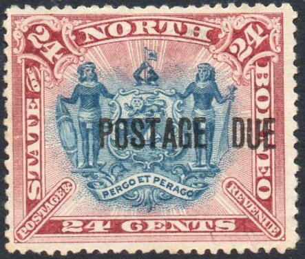 Coat of Arms with Supporters Overprinted "POSTAGE DUE"