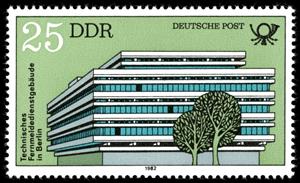 Stamp, Technical communications buildings, Berlin, Germany, Democratic Republic,  