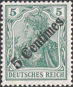 Stamp, Overprint on "Germania", Germany, Colonies and Post Abroad,  