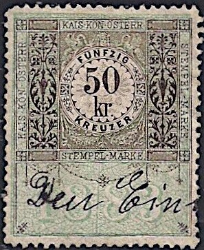 Stamp, Stempel Marke 1883 50kr, Austria,  , Numbers
