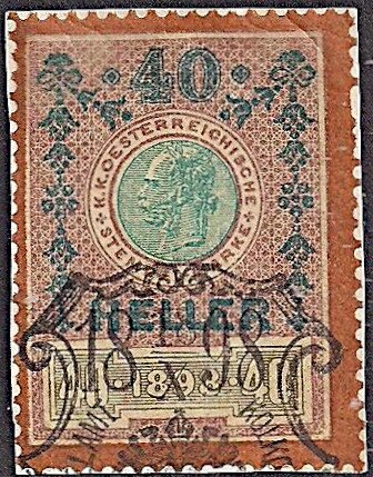 Stempel Marke 1898 40 heller