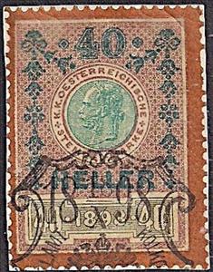 Stamp, Stempel Marke 1898 40 heller, Austria,  , Numbers