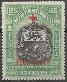 Stamp, Coat of Arms Overprinted, North Borneo,  , Coats of Arms