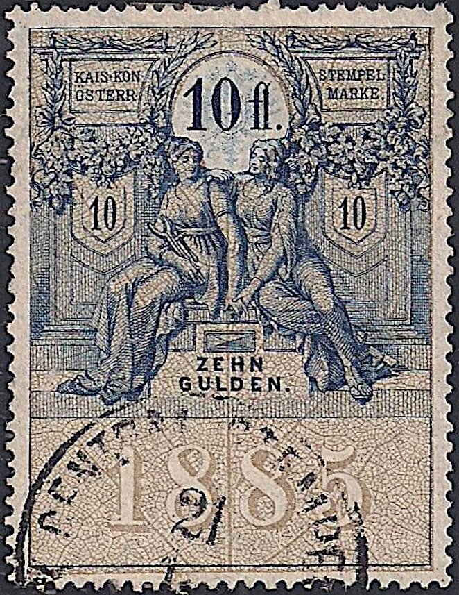 Stempel Marke 1885 10fl