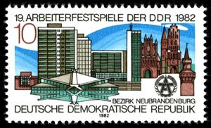 Stamp, Buildings in Neubrandenburg, Germany, Democratic Republic,  