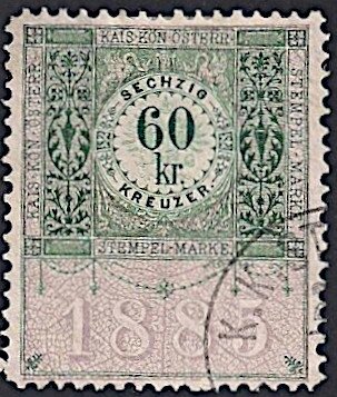Stempel Marke 1885 60kr
