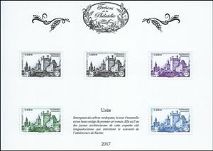 Souvenir Sheet, Uzès Castle, France,  , Castles