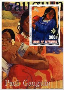 Souvenir Sheet, Paul Gauguin, Cinderellas,  , Paintings