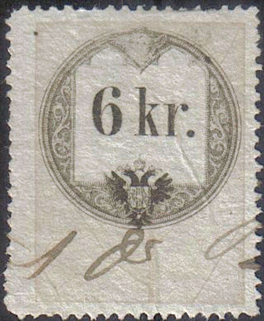 Stempel Marke 1858 6kr