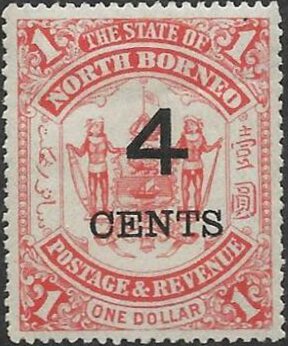 Coat of Arms Surcharged "4 CENTS"