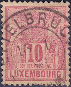 Stamp, Allegories of "Agriculture" and "Commerce", Luxembourg,  , Coats of Arms