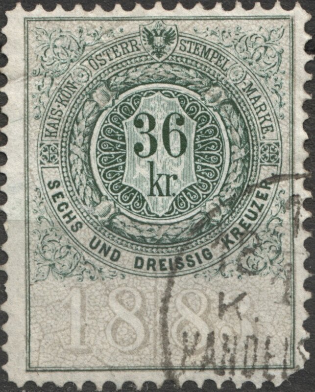 Stempel Marke 1883 36kr