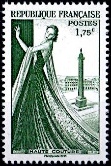 Stamp, Haute-couture, France,  , Fashion, Monuments