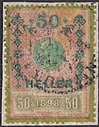 Stempel Marke 1898 50 heller