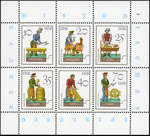 Mini Sheet, Manufacturers, Germany, Democratic Republic,  