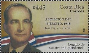 Stamp, José Figueres Ferrer & Abolition of Army, 1948, Costa Rica,  , Flags, Heads of State, Heads of State (Military)