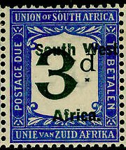 Stamp, 3p English, South-West Africa,  