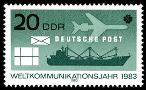 Stamp, Mail transport by sea and air, Germany, Democratic Republic,  