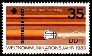 Stamp, Fiber Optic Cable, Germany, Democratic Republic,  