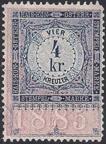 Stempel Marke 1885 4kr