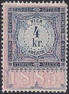 Stamp, Stempel Marke 1885 4kr, Austria,  , Numbers