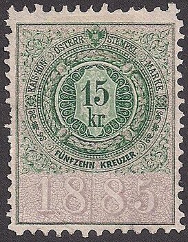 Stempel Marke 1885 15kr