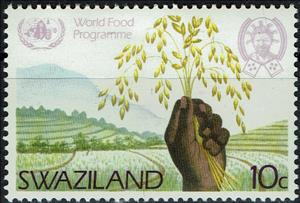 Stamp, Rice, Swaziland,  , Cereals, Crops, Food, Plants (Flora), Vegetables