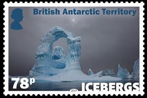 Stamp, Icebergs, British Antarctic Territory (BAT),  , Landscapes, Snow