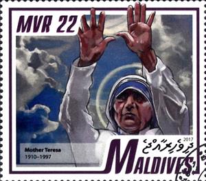 Stamp, Mother Teresa, Maldives,  , Famous People