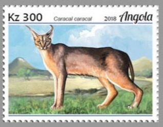 Stamp, Caracal caracal, Angola,  , Animals (Fauna), Cats of Prey, Lynx, Mammals