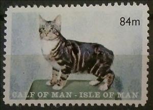 Stamp, Manx Cat, Cinderellas,  , Animals (Fauna), Cats