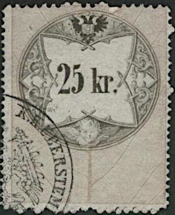 Stempel Marke 1858 25kr