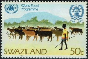 Stamp, Cattle, Swaziland,  , Cattle, Food