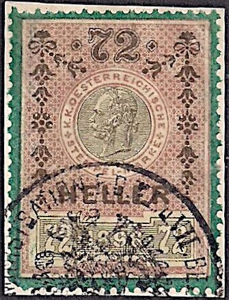 Stempel Marke 1898 72 heller