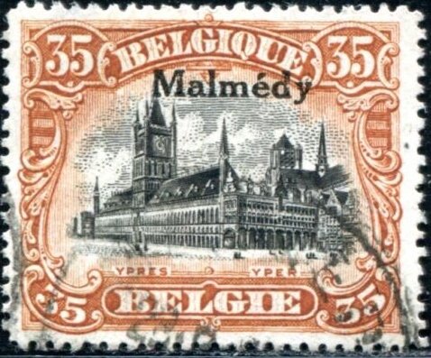 › Overprint "Malmédy" on Ypres